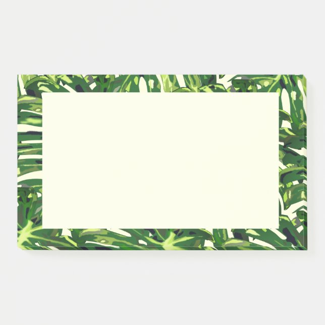 Tropical Leaves Framed Sticky Notes (Front)