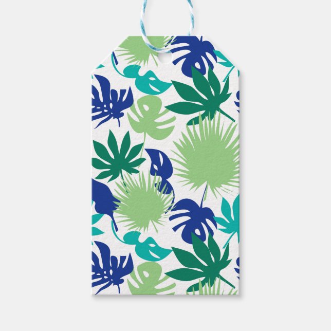 Tropical leaves gift tags (Front)