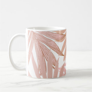 Tropical leaves: glossy gradient pattern. coffee mug