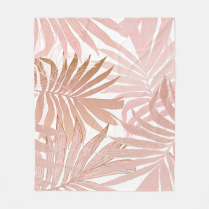 Tropical leaves: glossy gradient pattern. fleece blanket