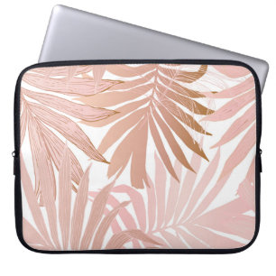 Tropical leaves: glossy gradient pattern. laptop sleeve