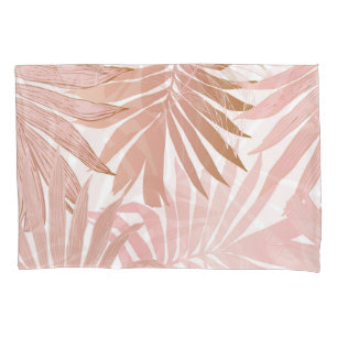 Tropical leaves: glossy gradient pattern. pillowcase