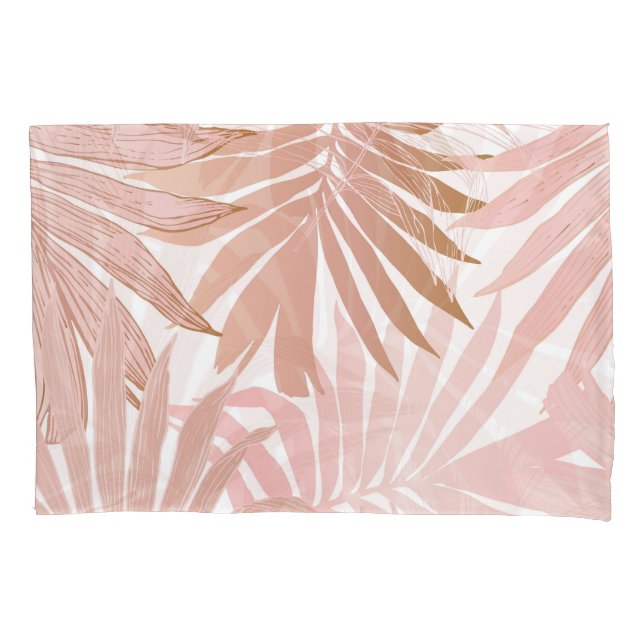 Tropical leaves: glossy gradient pattern. pillowcase (Front)