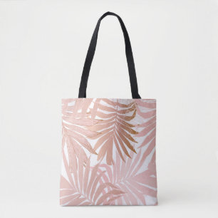 Tropical leaves: glossy gradient pattern. tote bag
