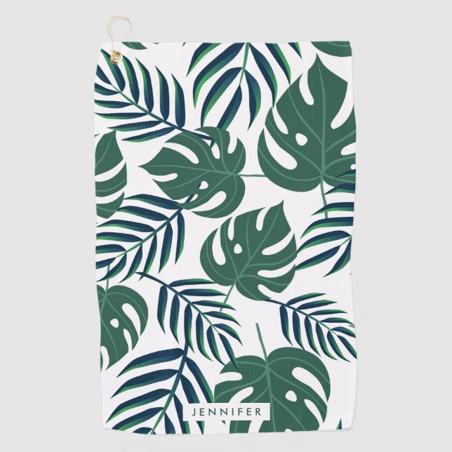 Tropical Leaves Golf Towel (Front)