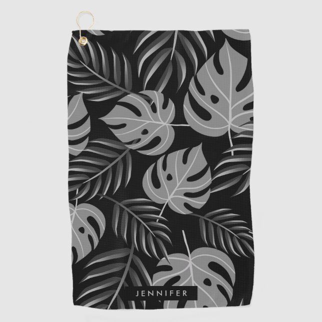 Tropical Leaves Golf Towel (Front)