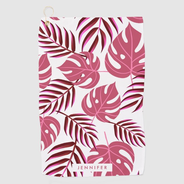 Tropical Leaves Golf Towel (Front)