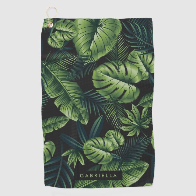 Tropical Leaves Golf Towel (Front)