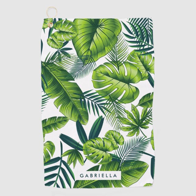 Tropical Leaves Golf Towel (Front)