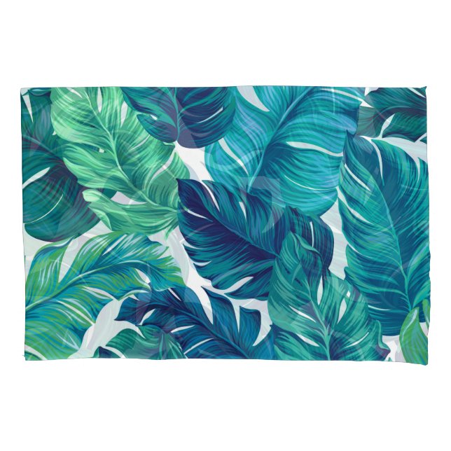 Tropical leaves, graphic design, realistic palms. pillowcase (Front)