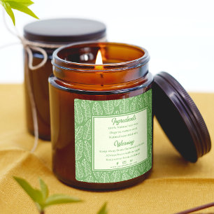 Tropical Leaves Green Candle Ingredients Label