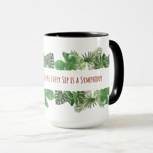 Tropical Leaves - Green Jungle Foliage Pattern Mug