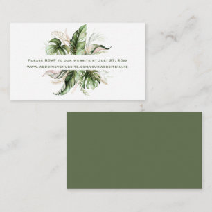 Tropical Leaves Greenery RSVP to Website   Enclosure Card