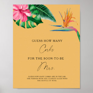 Tropical leaves - Guess How Many Corks  Poster