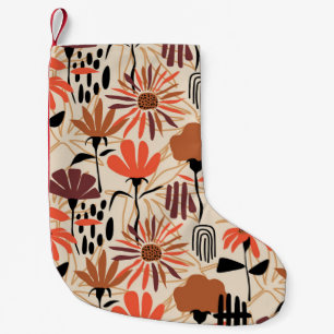 Tropical leaves hand drawn seamless pattern. Botan Small Christmas Stocking