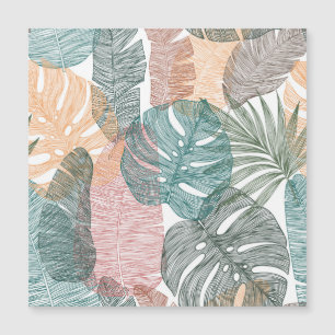 Tropical leaves: hand-drawn vintage pattern.