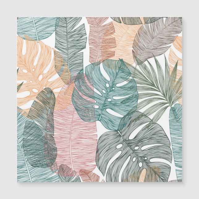 Tropical leaves: hand-drawn vintage pattern. (Front)