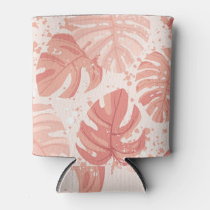 Tropical leaves: hand-drawn vintage pattern. can cooler