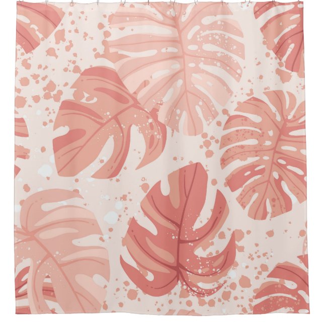 Tropical leaves: hand-drawn vintage pattern. shower curtain (Front)