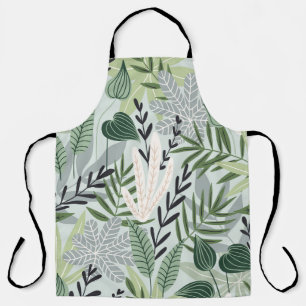 Tropical Leaves: Hand-Drawn Vintage Print. Apron