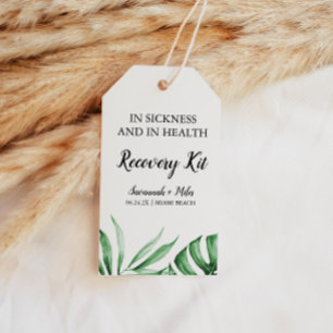 Tropical Leaves Hangover Recovery Kit Favour Gift Tags