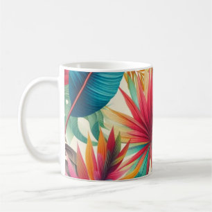 Tropical Leaves Hawaiian Pattern Coffee Mug