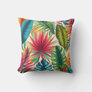 Tropical Leaves Hawaiian Pattern Cushion