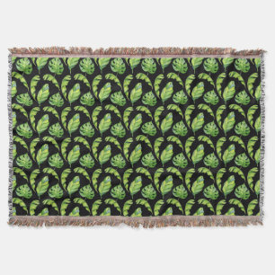 Tropical Leaves II Throw Blanket