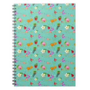 Tropical Leaves in Turquoise Notebook