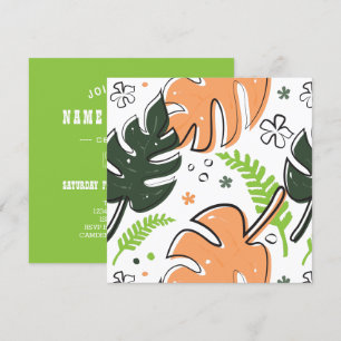 tropical leaves invitation