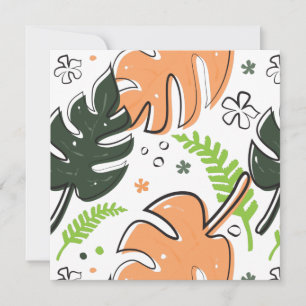 tropical leaves invitation