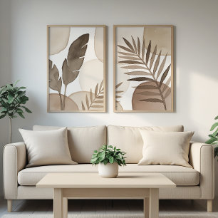 Tropical Leaves – Japandi Set – Wall Art – Minimal