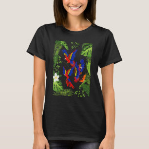 Tropical Leaves Jungle Animal Bird Exotic Macaw Pa T-Shirt