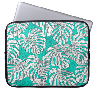 Tropical leaves, jungle leaves seamless vintage fl laptop sleeve