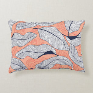 Tropical leaves, jungle leaves vintage fl decorative cushion
