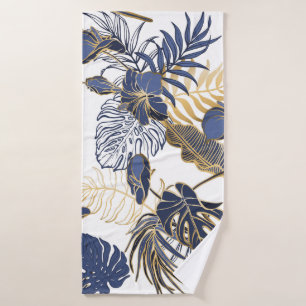 Tropical leaves, jungle seamless background. bath towel