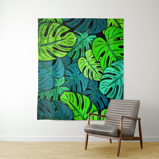 Tropical Leaves Large Tapestry (In Situ)