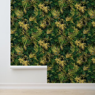 Tropical Leaves Leaf Green Yellow Wallpaper