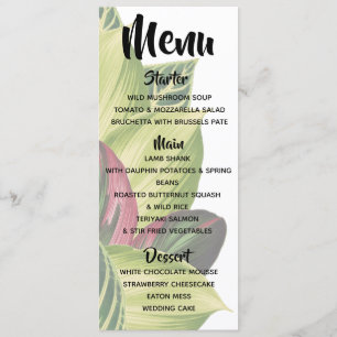 Tropical Leaves Menu