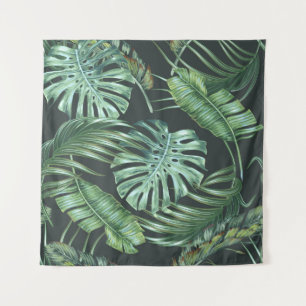 Tropical leaves, monstera, banana leaf, jungle fol tapestry