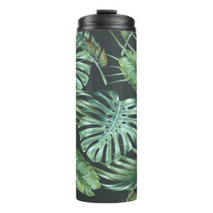 Tropical leaves, monstera, banana leaf, jungle fol thermal tumbler