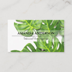 Tropical Leaves   Monstera Leaves Business Card