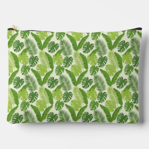 Tropical Leaves & Monstera Seamless Pattern Accessory Pouch