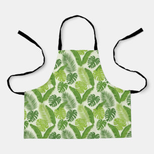 Tropical Leaves & Monstera Seamless Pattern Apron