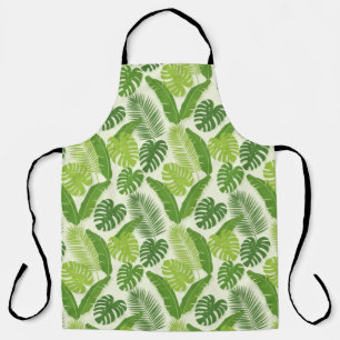 Tropical Leaves & Monstera Seamless Pattern Apron