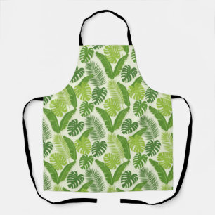 Tropical Leaves & Monstera Seamless Pattern Apron