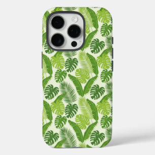 Tropical Leaves & Monstera Seamless Pattern iPhone 16 Pro Case