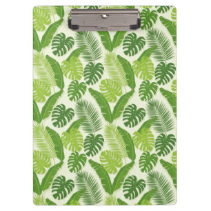 Tropical Leaves & Monstera Seamless Pattern Clipboard