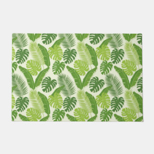 Tropical Leaves & Monstera Seamless Pattern Doormat