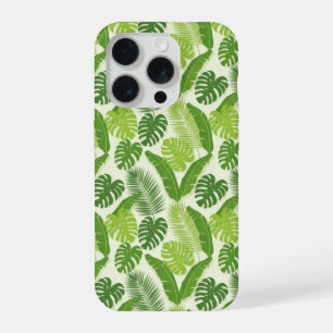 Tropical Leaves & Monstera Seamless Pattern iPhone 15 Pro Case